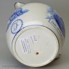 Rare syphoning pearlware pottery commemorative puzzle jug with blue prints of Napoleon and Wellington under the glaze, circa 1815