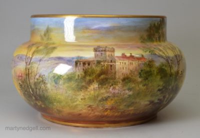 Royal Doulton porcelain bowl painted with a view of Cawdor Castle by C. Hart, circa 1925