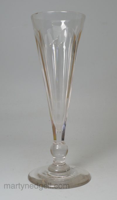 English glass champagne flute, circa 1820