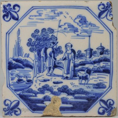 Dutch Delft tile, circa 1750