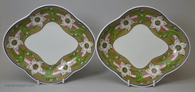 Pair of Wedgwood pearlware pottery dessert dishes, circa 1820