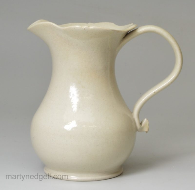 Small Staffordshire saltglaze stoneware jug, circa 1760