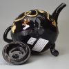 Staffordshire black glazed and sprigged pipe clay decoration, circa 1760