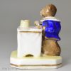 Staffordshire porcelain monkey ink well, circa 1830, probably Alcock Pottery