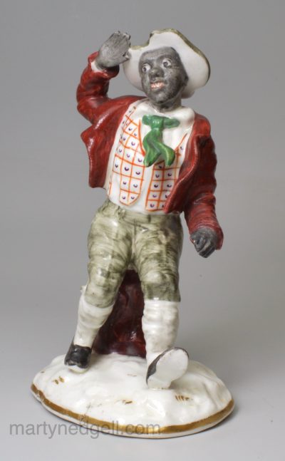 Staffordshire porcelain figure of T. E. Rice in the part of Jump Jim Crow, circa 1840