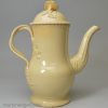 Creamware pottery coffee pot, circa 1770, probably Staffordshire