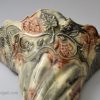 Creamware pottery wall pocket decorated with Whieldon type glazes, circa 1770