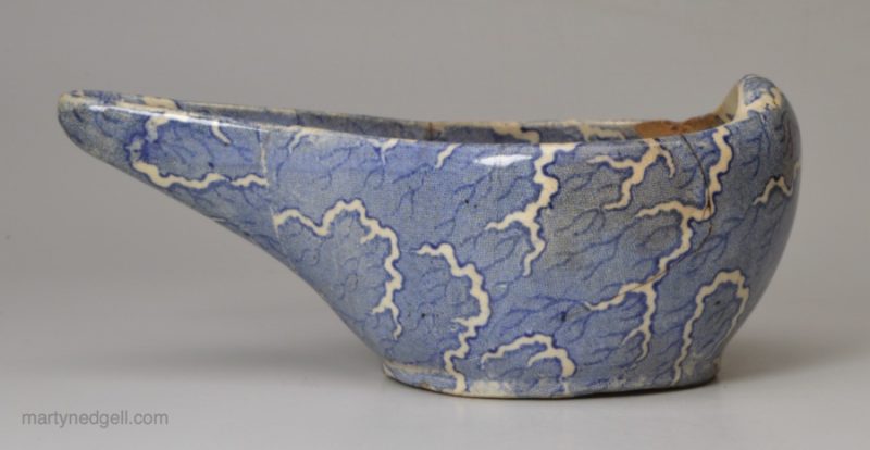 Pearlware pottery pap boat, circa 1820