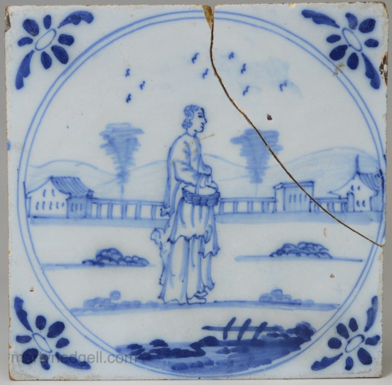 Bristol delft tile, circa 1750