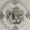 Pearlware pottery child's plate 'FRANKLINS MAXIMS', circa 1840