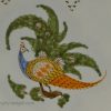 Prattware pottery plate decorated with a pea hen under a pearlware glaze, circa 1820