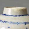 Pearlware pottery tea canister decorated with blue under the glaze, circa 1800