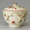 Creamware pottery sugar bowl and cover, circa 1790, possibly Leeds Pottery