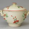 Creamware pottery sugar bowl and cover, circa 1790, possibly Leeds Pottery