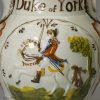 Prattware pottery commemorative jug moulded with the Duke of York and Prince Cobourg, circa 1800