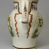 Prattware pottery commemorative jug moulded with the Duke of York and Prince Cobourg, circa 1800