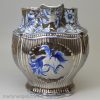 Moulded pearlware and silver resist lustre jug, circa 1820