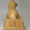 Derbyshire salt glazed stoneware model of a lion, circa 1840