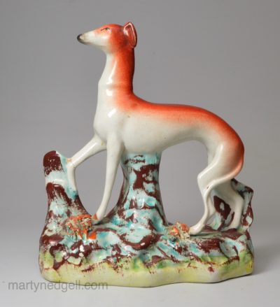 Staffordshire pottery greyhound, circa 1840