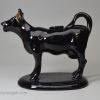 Jackfield black cow creamer, circa 1870