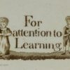 Pearlware pottery shell edge child's plate 'For attention to Learning', circa 1820