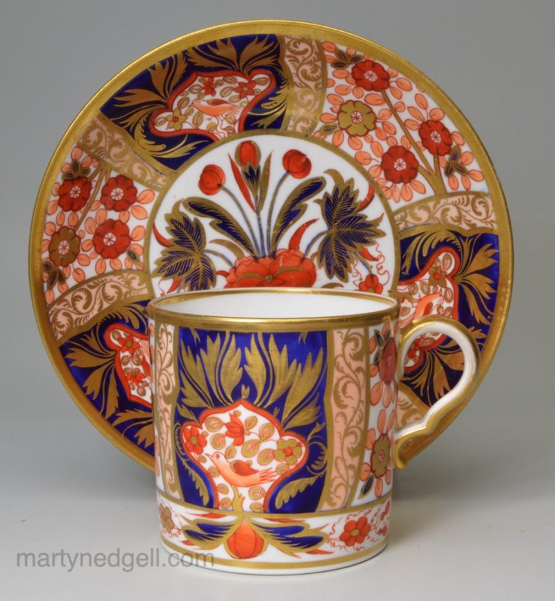 Spode porcelain Imari pattern coffee can and saucer, pattern 1409, circa 1820