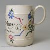 John & Mary Turner's Staffordshire white saltglaze stoneware mug dated 1765