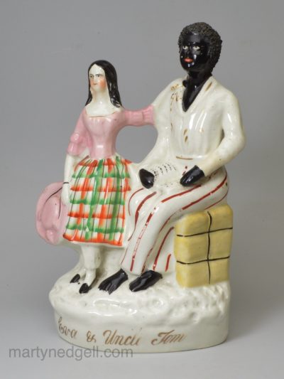 Victorian pottery Staffordshire figure of 'Eva & Uncle Tom', circa 1860