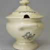 Creamware pottery sauce tureen decorated with an printed anchor, circa 1790