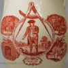 Creamware pottery jug printed in red with both the male and female 'Keep within the Compass', circa 1790