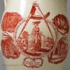 Creamware pottery jug printed in red with both the male and female 'Keep within the Compass', circa 1790