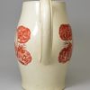 Creamware pottery jug printed in red with both the male and female 'Keep within the Compass', circa 1790