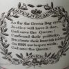 Small commemorative 'GREEN BAG' pearlware pottery jug 'GOD SAVE QUEEN CAROLINE', circa 1821