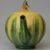 Staffordshire creamware pottery pineapple shaped teapot, circa 1770