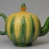 Staffordshire creamware pottery pineapple shaped teapot, circa 1770