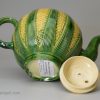 Staffordshire creamware pottery pineapple shaped teapot, circa 1770