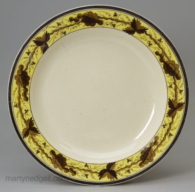 Small creamware pottery plate, circa 1790