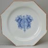 Octagonal Liverpool delft armorial plate, circa 1750 one of two