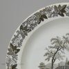 Pearlware pottery plate printed in black, circa 1820, Leeds Pottery