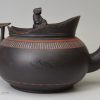 Black basalt teapot decorated with encaustic enamels, circa 1790