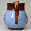 Commemorative pearlware jug decorated with blue slip and copper lustre with a print of Henry Hunt the great radical, circa 1819st