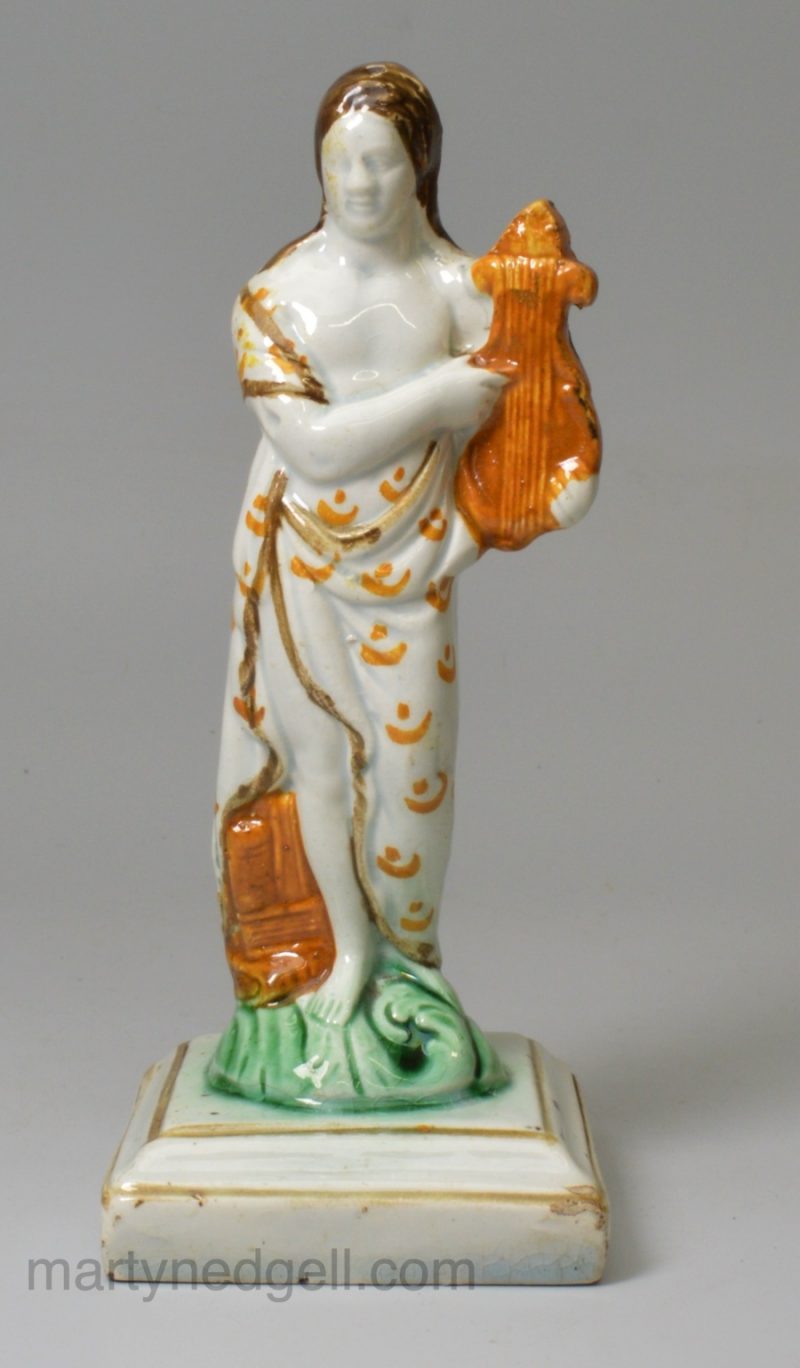 Prattware pottery figure of Apollo, circa 1800