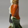 Small prattware pottery figure, circa 1800