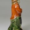 Small prattware pottery figure, circa 1800