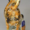 Prattware pottery cow creamer, circa 1820