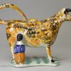 Prattware pottery cow creamer, circa 1820