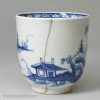 Worcester porcelain coffee cup, circa. 1770 Cannon ball pattern