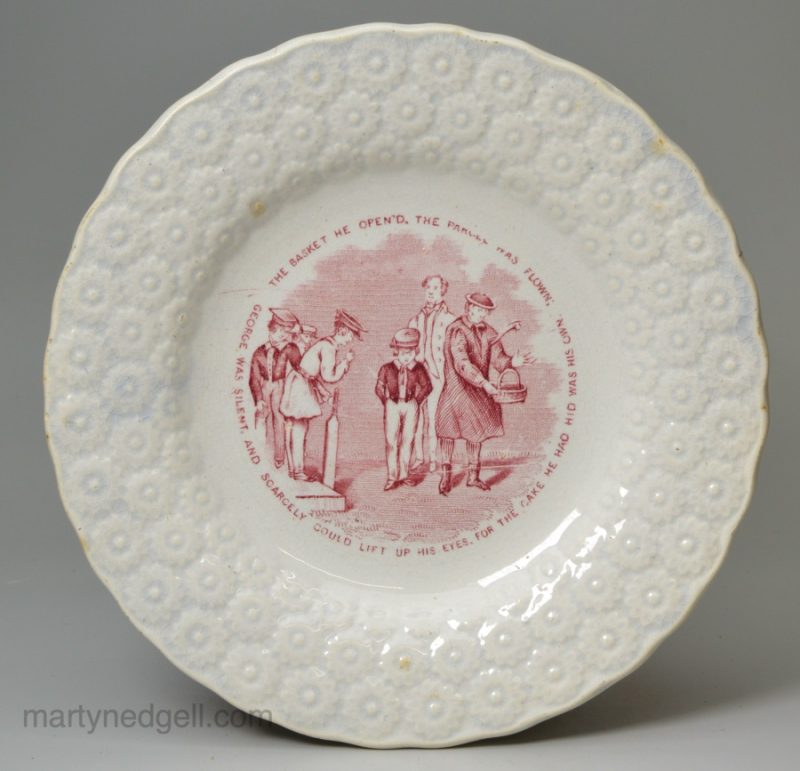 Pearlware pottery child's plate, circa1840