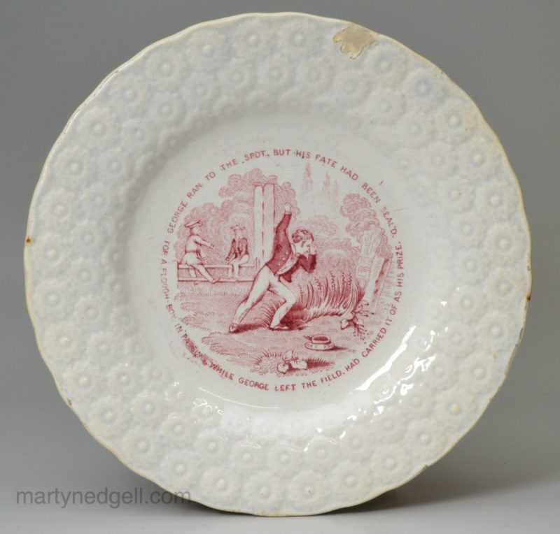 Pearlware pottery child's plate, circa1840