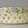 Creamware pottery basket decorated with overglaze enamels, circa 1800